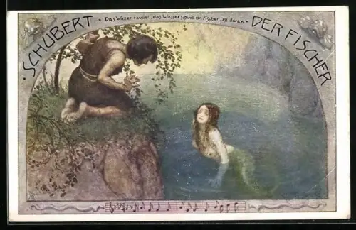 AK Fischer sieht eine Nixe im Wasser