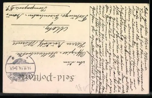 AK Nun aber wollen wir sie strafen!, deutscher Soldat verprügelt die verfeindeten Nationen