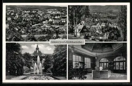 AK Bad Altheide, Panorama, Grosser Sprudel & Park