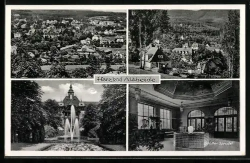 AK Bad Altheide, Panorama, Grosser Sprudel & Park
