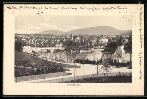 AK Rheinfelden, Uferpartie mit Brücke