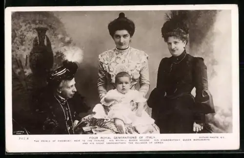 AK Königin Margherita von Italien mit Prinz von Piedmont