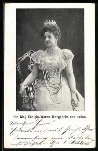 AK Portrait der Königin-Wittwe Margherita von Italien