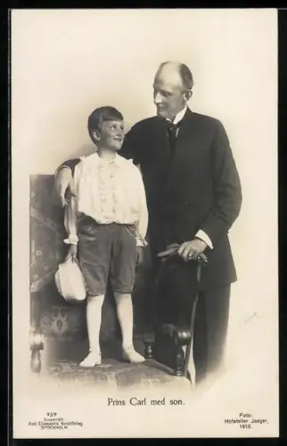 AK Prinz Carl von Schweden mit seinem Sohn