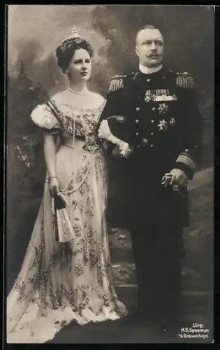 AK Portrait Königspaar von den Niederlanden