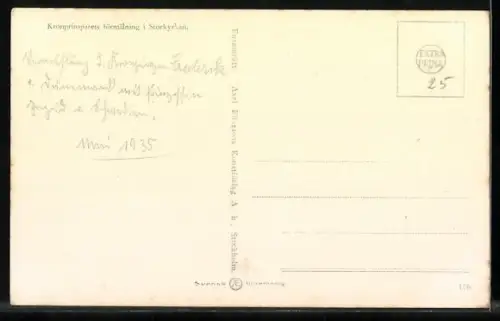 AK Kronprinsparets von Dänemark förmälning i Storkyrkan