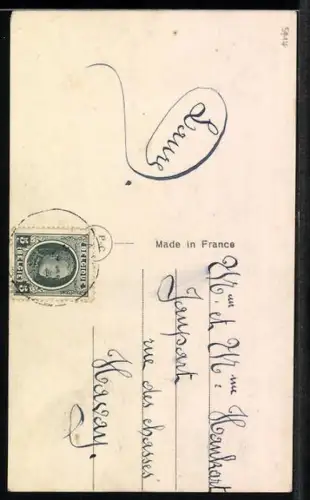 Foto-AK P. C. Paris: Brautpaar in Hochzeitskleidung