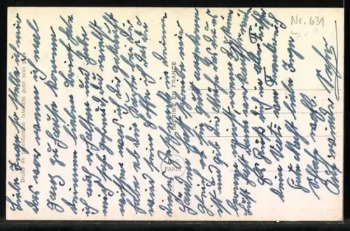 Foto-AK P. C. Paris: Junge Dame und Herr in zwei Herzen