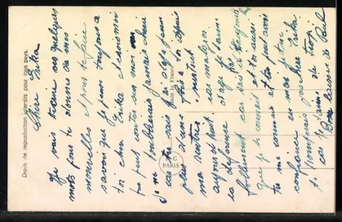 Foto-AK P. C. Paris: Matrose und Frau küssen sich