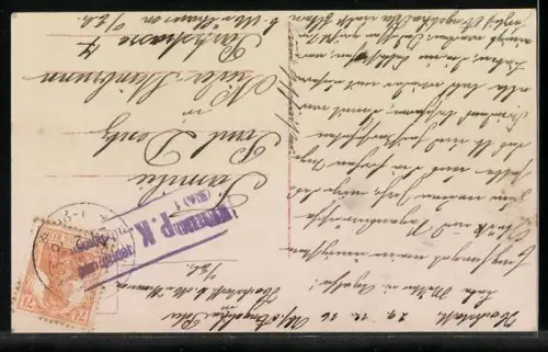 Foto-AK Amag Nr. 61134/4: Zwei kleine Mädchen mit Glückwünschen zum Neujahrstag