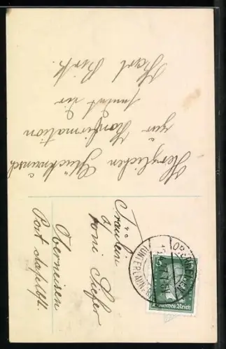 Foto-AK Amag Nr. 63057/5: Mädchen am Tag der Konfirmation