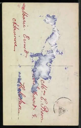 Foto-AK Amag Nr. 62452/4: Junge Frau an einer Uhr zu Mitternacht, Neujahrswünsche