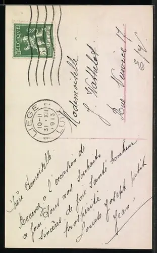 Foto-AK Amag Nr. 60740/2: Kleines Kind mit Flasche auf einem Stuhl stehend, Neujahrswünsche