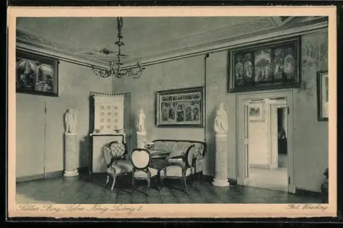 AK Berg / Starnberger See, Salon König Ludwig II. im Schloss