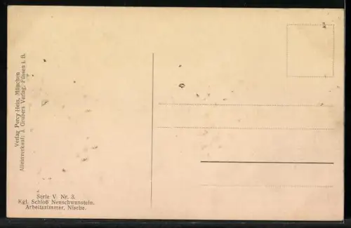 AK Schloss Neuschwanstein, Arbeitszimmer, Nische