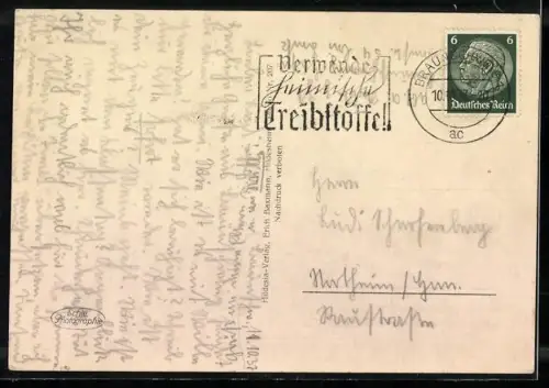 Foto-AK Deutscher Kunstverlag, Nr. 207: Braunschweig, Burg Dankwarderode mit Herzog Wilhelm-Denkmal