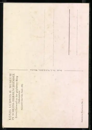 Künstler-AK Erster Entwurf zu der geplanten Burg Falkenstein