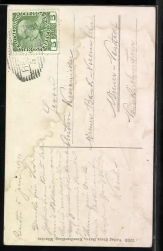 AK Blick auf das Schloss Neuschwanstein mit Bergen