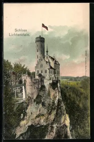 AK Lichtenstein / Echaztal, Blick auf das Schloss