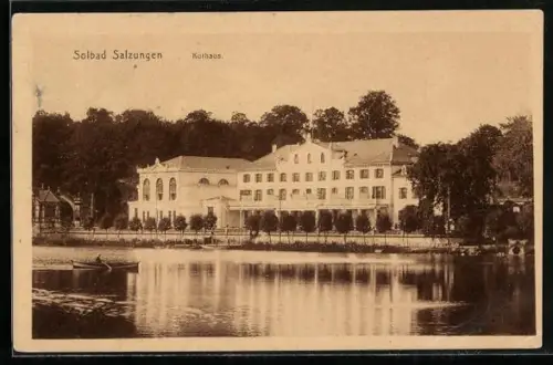 AK Bad Salzungen, Uferpartie mit Kurhaus