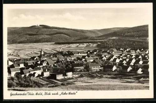 AK Geschwenda /Thür. Wald, Blick nach Hohe Warte