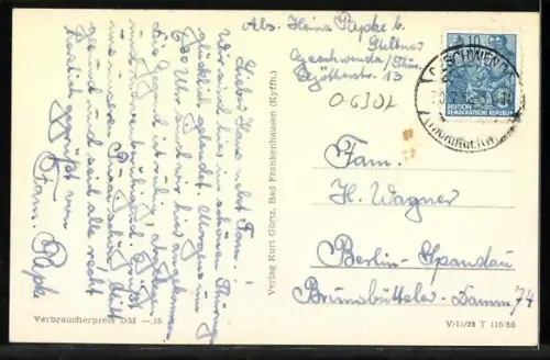 AK Geschwenda /Thür. Wald, Blick nach Hohe Warte