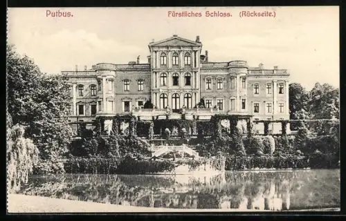 AK Putbus, Blick auf Rückseite des Fürstlichen Schlosses