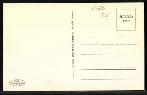 AK Bayreuth, Blick auf Altes Schloss mit Gontardhaus und Café Metropol