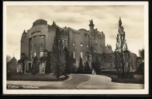 AK Cottbus, Strassenpartie am Stadttheater