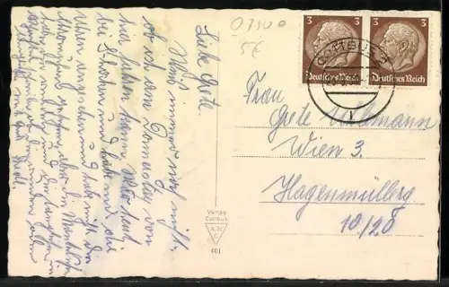 AK Cottbus, Stadttheater mit Grünanlagen