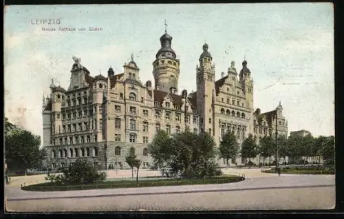 AK Leipzig, Neues Rathaus von Süden