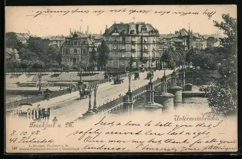 AK Frankfurt a. M., Blick zur Untermainbrücke