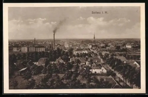 AK Soltau i. H., Ortsansicht mit Strasse