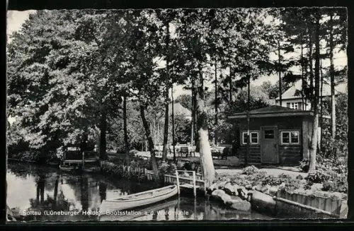 AK Soltau /Lüneburger Heide, Bootsstation an der Waldmühle