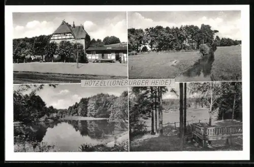 AK Hützel /Lüneburger Heide, Partie am Feld, Schattiger Sitzplatz