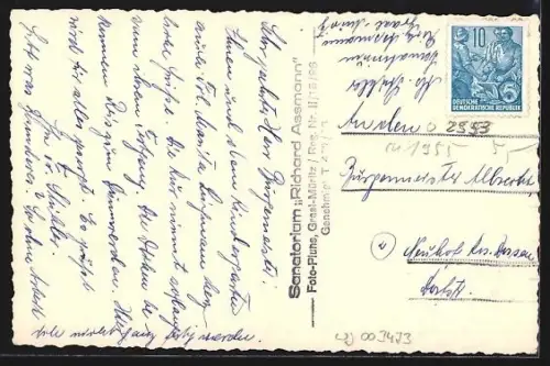 AK Graal-Müritz, Sanatorium Richard Assmann mit Bärenfiguren