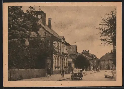AK Soltau, Poststrasse mit Rathaus