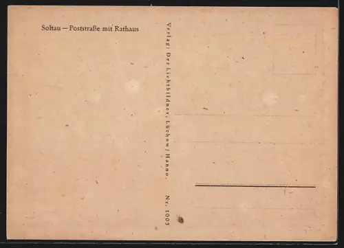 AK Soltau, Poststrasse mit Rathaus