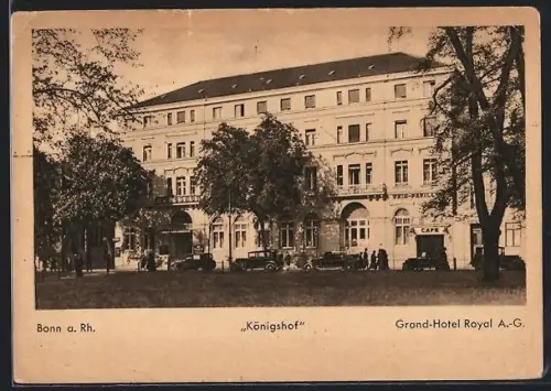 AK Bonn, Blick zum Königshof, Kraftfahrzeuge