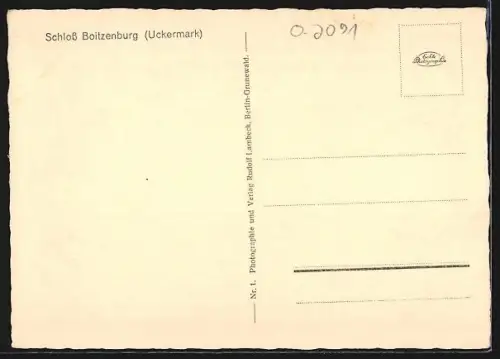 AK Boitzenburg, Blick auf Schloss