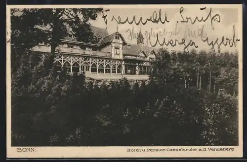 AK Bonn, Hotel u. Pension Casselsruhe a. d. Venusberg mit Umgebung