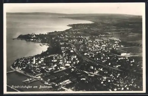 AK Friedrichshafen am Bodensee, Fliegeraufnahme der Stadt
