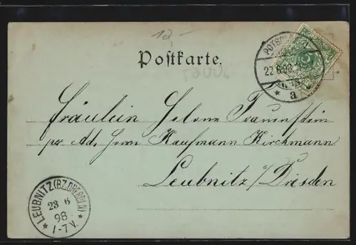 Mondschein-AK Dresden, Elbpartie am Terrassenufer