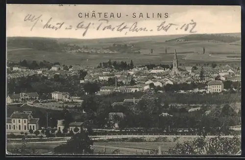 AK Château-Salins, Vue panoramique sur la ville et les collines environnantes