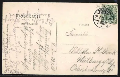 AK Lutzelbourg, Vue du village avec écluse et usine