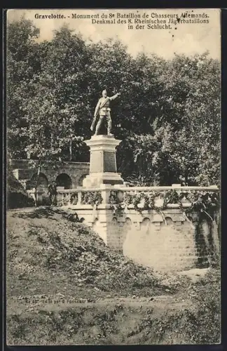 AK Gravelotte, Monument du 8e Bataillon de Chasseurs Allemands