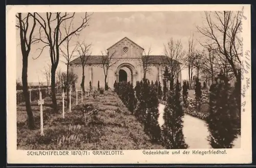 AK Gravelotte, Gedenkhalle und der Kriegerfriedhof