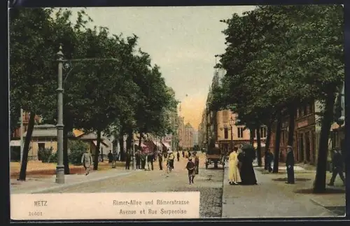 AK Metz, Römer-Allee und Römerstrasse