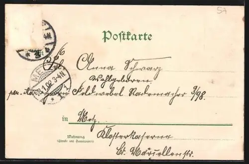 Lithographie Metz, Altes deutsches Thor