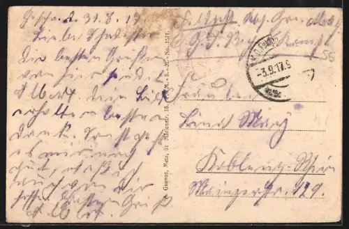 AK Hattonchâtel, Rue principale avec église et bâtiments endommagés